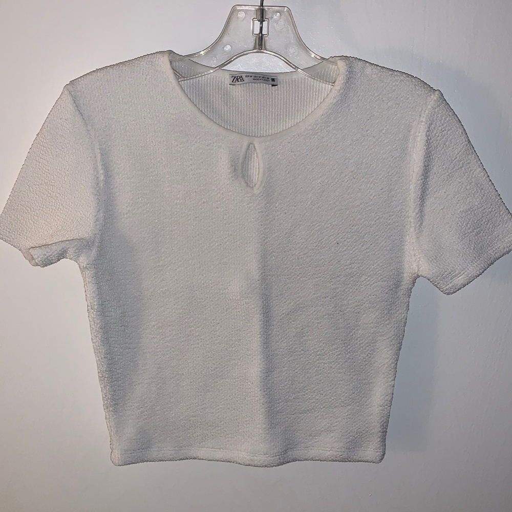 Zara White Crop Top | Size Medium